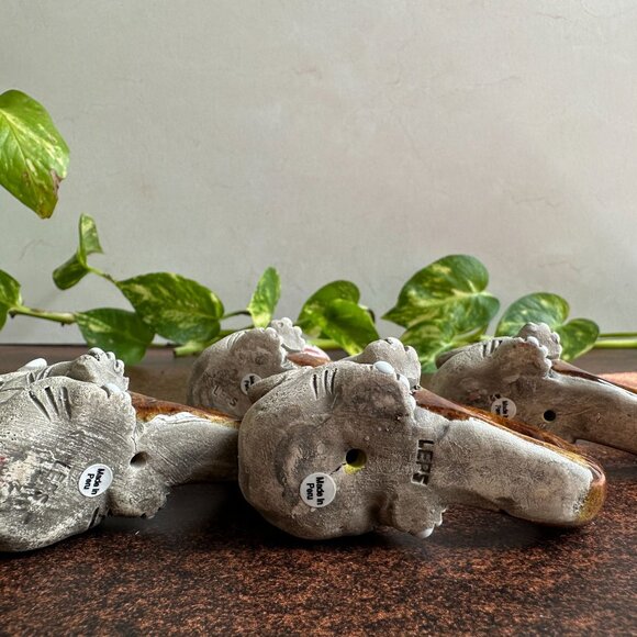 LEPS Peru Elephant Napkin Rings Ceramic Set of 4 - Picture 5 of 14